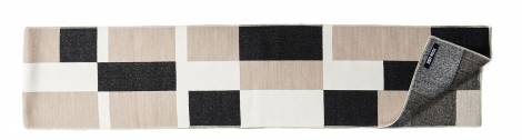 Judy Ross Textiles Hand-Embroidered Wool Blocks Scarf cream/charcoal/beige