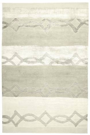 Judy Ross Hand-Knotted Custom Wool Acrobat Rug cream/cream silk/parchment/pearl silk