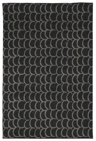 Judy Ross Hand-Knotted Custom Wool Bangle Rug black/pewter