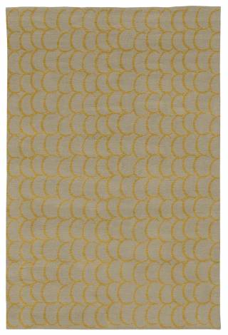Judy Ross Hand-Knotted Custom Wool Bangle Rug oyster/gold silk