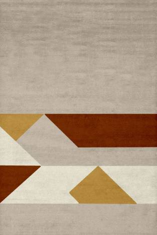 Judy Ross Hand-Knotted Custom Wool Boundary Rug oyster/spice/cream/straw