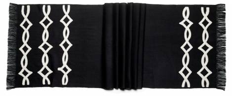 Judy Ross Textiles Hand-Embroidered Wool Acrobat Scarf black/cream