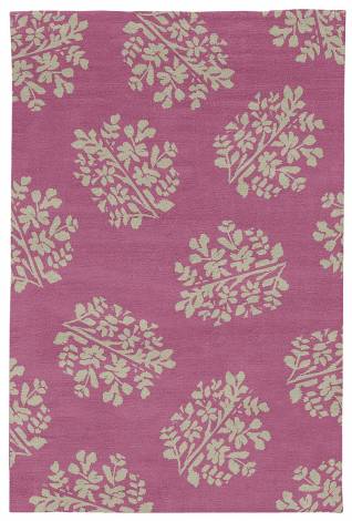 Judy Ross Hand-Knotted Custom Wool Bouquet Rug hibiscus/putty