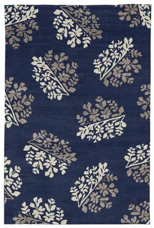 Judy Ross Hand-Knotted Custom Wool Bouquet Rug midnight/parchment/smoke silk