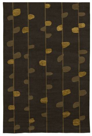Judy Ross Hand-Knotted Custom Wool Calendar Rug chocolate/pecan/gold silk