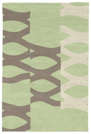 Judy Ross Hand-Knotted Custom Wool DNA Rug celery/smoke/parchment