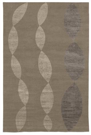Judy Ross Hand-Knotted Custom Wool Necklace Rug pewter/pewter silk/graphite silk