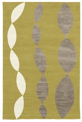 Judy Ross Hand-Knotted Custom Wool Necklace Rug pollen/cream/pewter silk