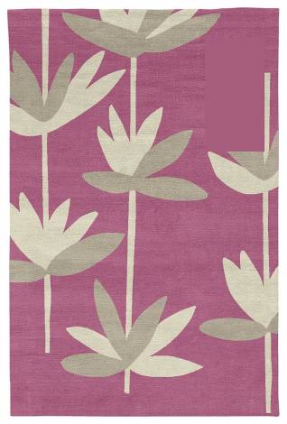 Judy Ross Hand-Knotted Custom Wool Palm Rug hibiscus/parchment/putty