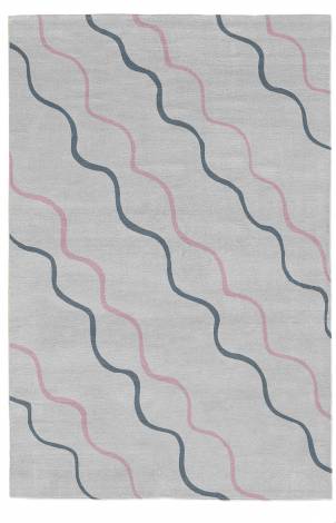 Judy Ross Hand-Knotted Custom Wool Parade Rug fog/azure/dusty pink