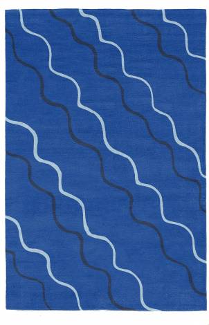 Judy Ross Hand-Knotted Custom Wool Parade Rug marine/powder blue/navy