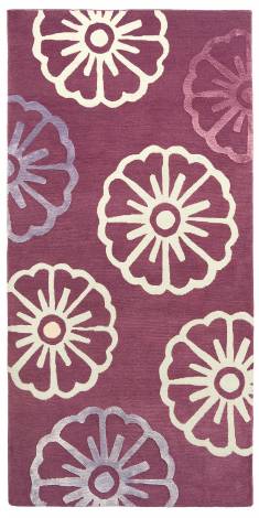 Judy Ross Textiles Pinwheel Wool Runner raspberry/cream/lilac silk/raspberry silk
