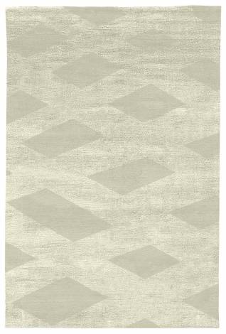 Judy Ross Hand-Knotted Custom Wool Plaid Rug parchment/parchment silk