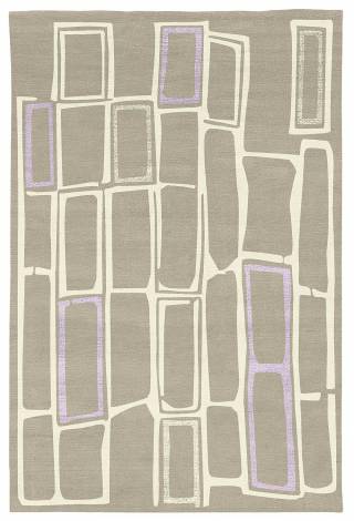 Judy Ross Hand-Knotted Custom Wool Procession Rug putty/cream/lilac silk/parchment silk
