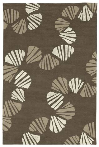 Judy Ross Hand-Knotted Custom Wool Shells Rug iron/parchment silk/oyster