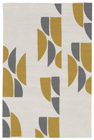 Judy Ross Hand-Knotted Custom Wool Slice Rug cream/charcoal/curry