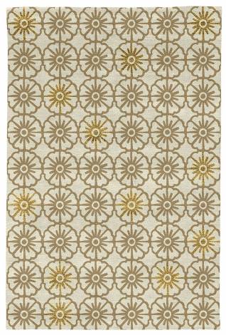 Judy Ross Hand-Knotted Custom Wool Small Pinwheels Rug parchment/blonde silk/gold silk