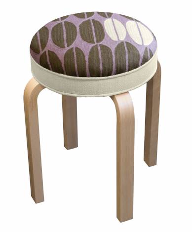 Judy Ross Textiles Hand-made Seeds Stool Furniture lilac/fig/cream