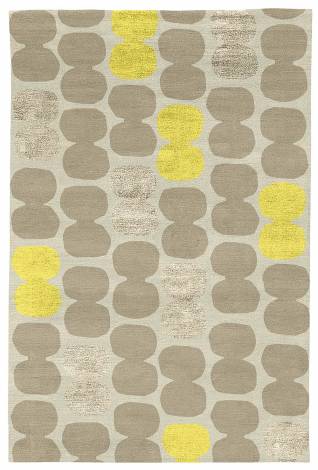 Judy Ross Hand-Knotted Custom Wool Tabla Rug parchment/oyster/yellow silk/oyster silk