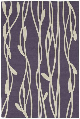 Judy Ross Hand-Knotted Custom Wool Vines Rug grape/parchment