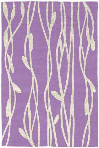 Judy Ross Hand-Knotted Custom Wool Vines Rug lilac/parchment silk