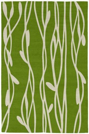 Judy Ross Hand-Knotted Custom Wool Vines Rug lime/parchment