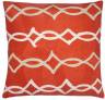 Judy Ross Textiles Hand-Embroidered Chain Stitch Acrobat Throw Pillow coral/oyster/cream