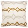 Judy Ross Textiles Hand-Embroidered Chain Stitch Acrobat Throw Pillow cream/oyster/gold rayon
