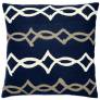 Judy Ross Textiles Hand-Embroidered Chain Stitch Acrobat Throw Pillow navy/cream/oyster