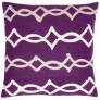 Judy Ross Textiles Hand-Embroidered Chain Stitch Acrobat Throw Pillow purple/oyster/cream