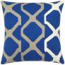 Judy Ross Textiles Hand-Embroidered Chain Stitch Arbor Throw Pillow marine/oyster/cream