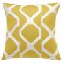 Judy Ross Textiles Hand-Embroidered Chain Stitch Arbor Throw Pillow yellow/cream