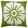 Judy Ross Textiles Hand-Embroidered Chain Stitch Big Rosette Throw Pillow lime/cream