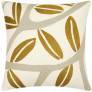 Judy Ross Textiles Hand-Embroidered Chain Stitch Branches Throw Pillow cream/oyster/gold rayon