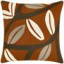 Judy Ross Textiles Hand-Embroidered Chain Stitch Branches Throw Pillow russet/fig/cream/oyster