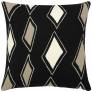 Judy Ross Textiles Hand-Embroidered Chain Stitch Cascade Throw Pillow black/cream/oyster