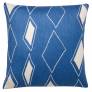 Judy Ross Textiles Hand-Embroidered Chain Stitch Cascade Throw Pillow marine/cream