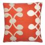 Judy Ross Textiles Hand-Embroidered Chain Stitch Celine Throw Pillow coral/oyster/cream