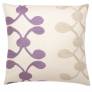 Judy Ross Textiles Hand-Embroidered Chain Stitch Celine Throw Pillow cream/lilac/oyster