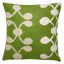 Judy Ross Textiles Hand-Embroidered Chain Stitch Celine Throw Pillow lime/oyster/cream