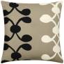 Judy Ross Textiles Hand-Embroidered Chain Stitch Celine Throw Pillow oyster/black/cream