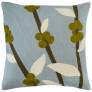 Judy Ross Textiles Hand-Embroidered Chain Stitch Coffee Tree Throw Pillow celadon/cream/kiwi/fig
