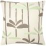 Judy Ross Textiles Hand-Embroidered Chain Stitch Dragonfly Throw Pillow cream/smoke/celery rayon