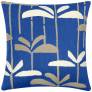 Judy Ross Textiles Hand-Embroidered Chain Stitch Dragonfly Throw Pillow marine/oyster/cream