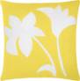 Judy Ross Textiles Hand-Embroidered Chain Stitch Duet Throw Pillow yellow/cream