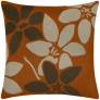 Judy Ross Textiles Hand-Embroidered Chain Stitch Lilies Throw Pillow russet/fig/oyster