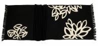 Judy Ross Textiles Hand-Embroidered Wool Lagoon Scarf black