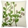 Judy Ross Textiles Hand-Embroidered Chain Stitch Spray Throw Pillow cream/lime/oyster
