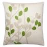 Judy Ross Textiles Hand-Embroidered Chain Stitch Spray Throw Pillow cream/oyster/lime