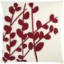 Judy Ross Textiles Hand-Embroidered Chain Stitch Spray Throw Pillow cream/rouge